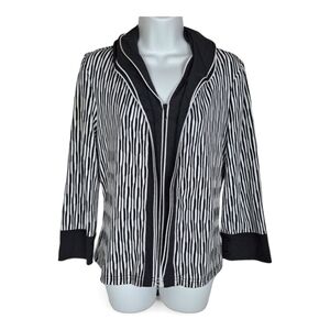 Joseph Ribkoff Striped Zipper front‎ light Jacket